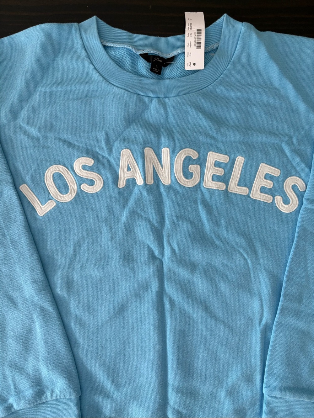 J CREW Women’s light blue Los Angeles sweatshirt size large